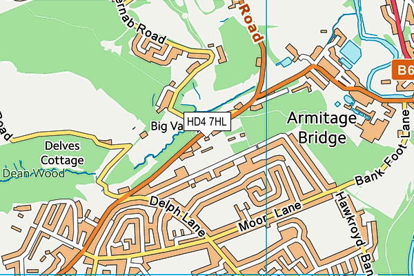 HD4 7HL map - OS VectorMap District (Ordnance Survey)