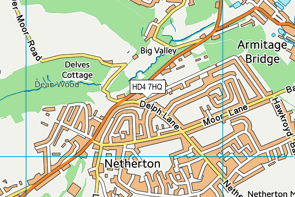 HD4 7HQ map - OS VectorMap District (Ordnance Survey)