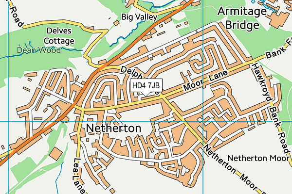 Lightenfield Lane Recreation Ground map (HD4 7JB) - OS VectorMap District (Ordnance Survey)