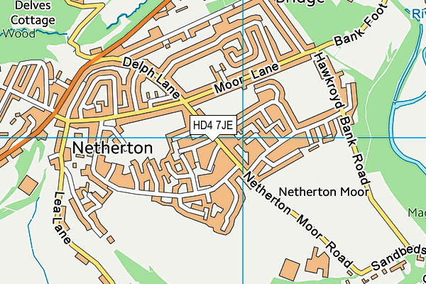 HD4 7JE map - OS VectorMap District (Ordnance Survey)