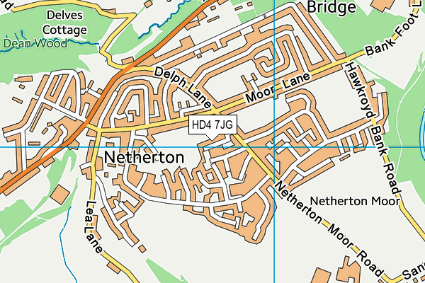 HD4 7JG map - OS VectorMap District (Ordnance Survey)