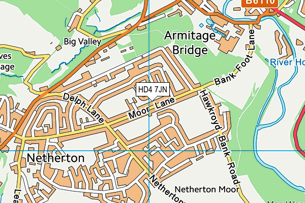 HD4 7JN map - OS VectorMap District (Ordnance Survey)