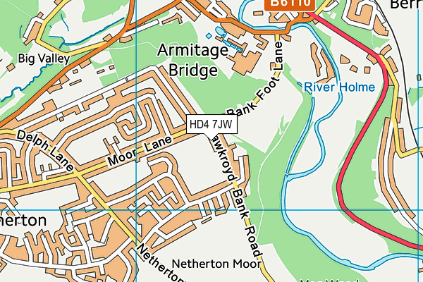 Hawkroyd Bank Recreation Ground map (HD4 7JW) - OS VectorMap District (Ordnance Survey)