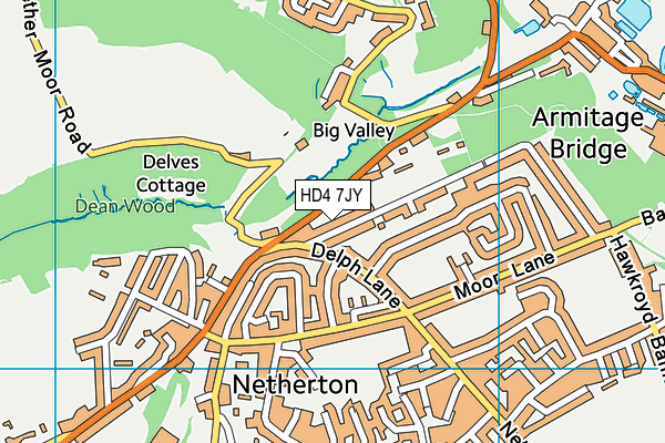 HD4 7JY map - OS VectorMap District (Ordnance Survey)