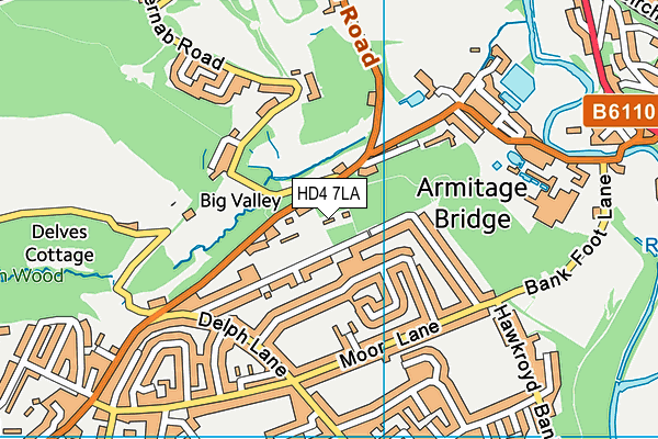 HD4 7LA map - OS VectorMap District (Ordnance Survey)