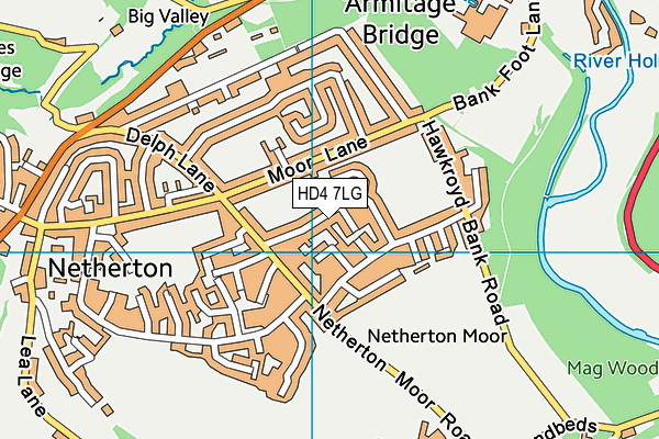 HD4 7LG map - OS VectorMap District (Ordnance Survey)