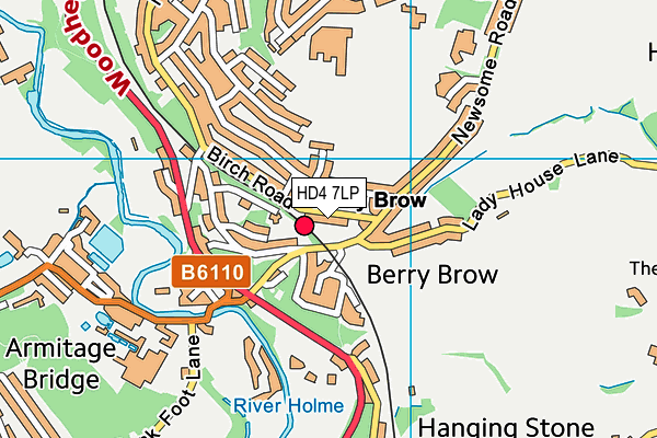 Berry Brow Infant and Nursery School map (HD4 7LP) - OS VectorMap District (Ordnance Survey)