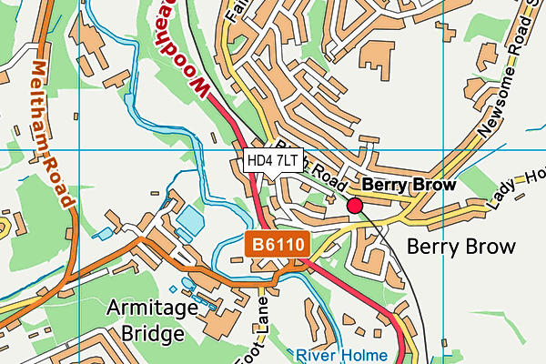 HD4 7LT map - OS VectorMap District (Ordnance Survey)