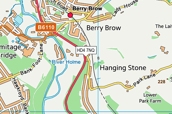 HD4 7NQ map - OS VectorMap District (Ordnance Survey)