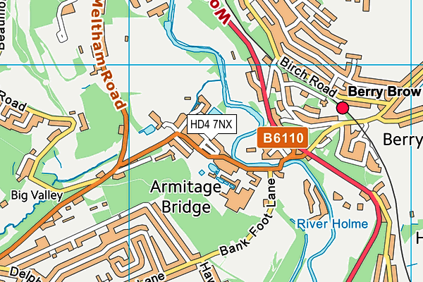 HD4 7NX map - OS VectorMap District (Ordnance Survey)