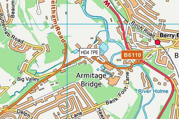 HD4 7PE map - OS VectorMap District (Ordnance Survey)