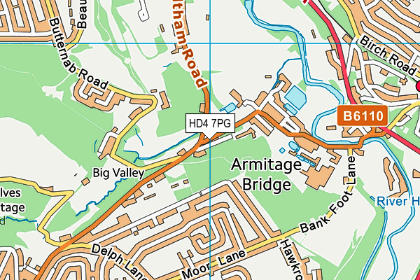 HD4 7PG map - OS VectorMap District (Ordnance Survey)