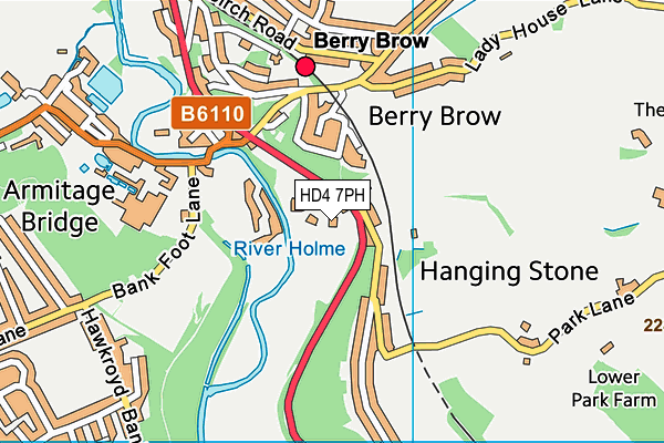 HD4 7PH map - OS VectorMap District (Ordnance Survey)