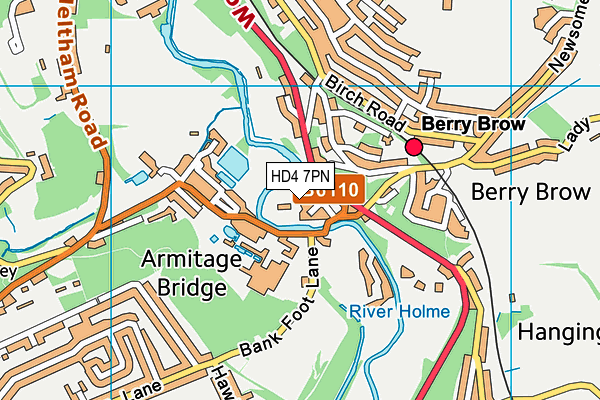 HD4 7PN map - OS VectorMap District (Ordnance Survey)