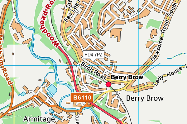 HD4 7PZ map - OS VectorMap District (Ordnance Survey)