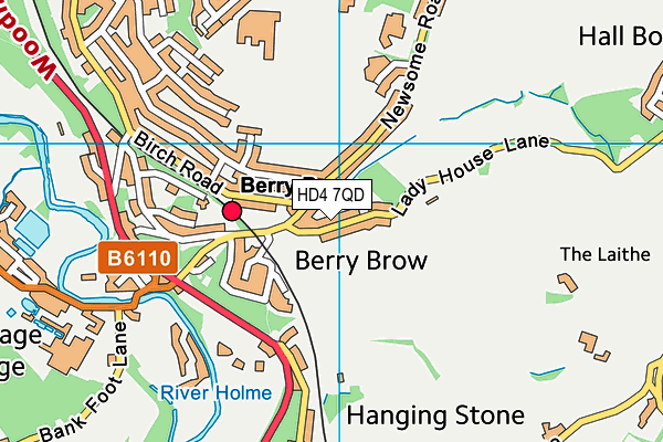 Berry Brow Rec map (HD4 7QD) - OS VectorMap District (Ordnance Survey)