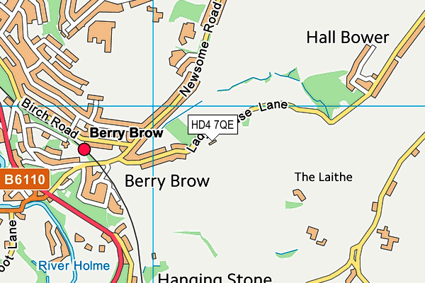 HD4 7QE map - OS VectorMap District (Ordnance Survey)