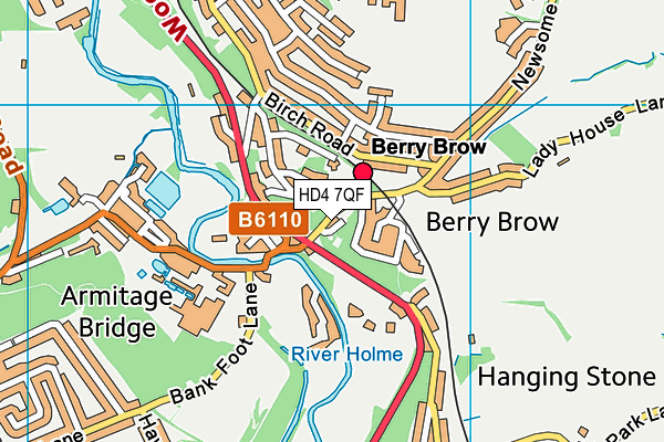 HD4 7QF map - OS VectorMap District (Ordnance Survey)