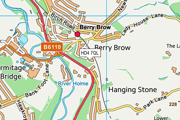 HD4 7QL map - OS VectorMap District (Ordnance Survey)