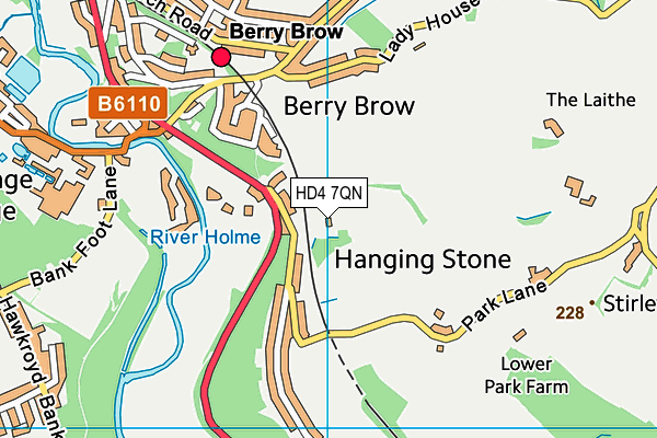 HD4 7QN map - OS VectorMap District (Ordnance Survey)