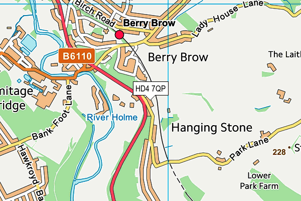 HD4 7QP map - OS VectorMap District (Ordnance Survey)