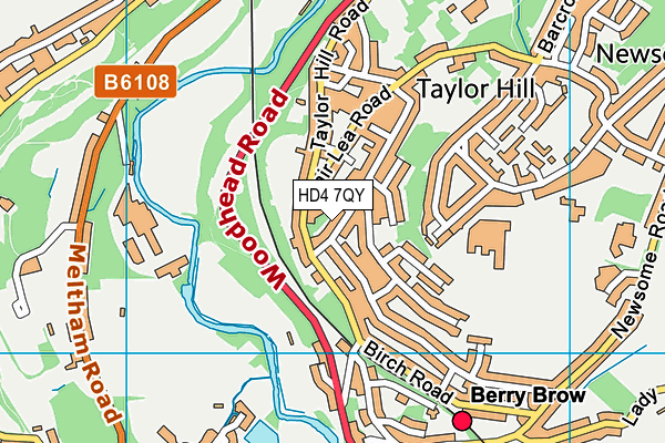 HD4 7QY map - OS VectorMap District (Ordnance Survey)