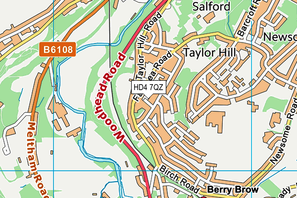 HD4 7QZ map - OS VectorMap District (Ordnance Survey)