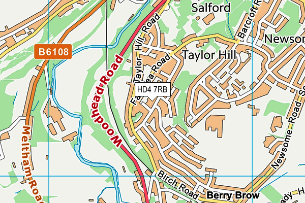 HD4 7RB map - OS VectorMap District (Ordnance Survey)