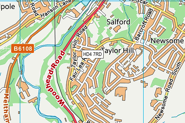 HD4 7RD map - OS VectorMap District (Ordnance Survey)