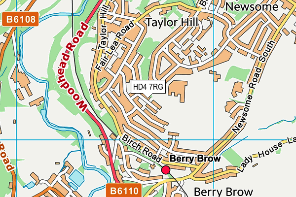 HD4 7RG map - OS VectorMap District (Ordnance Survey)