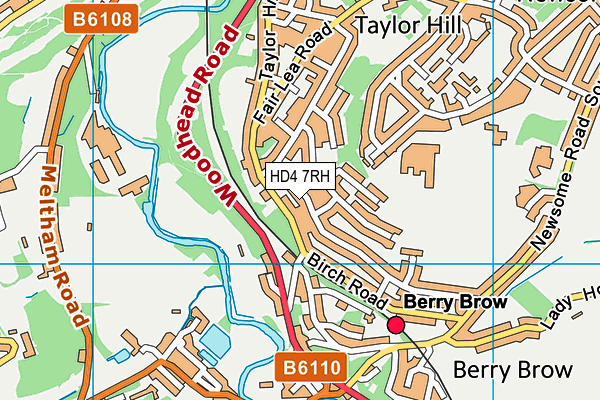 HD4 7RH map - OS VectorMap District (Ordnance Survey)