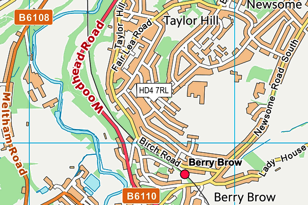 HD4 7RL map - OS VectorMap District (Ordnance Survey)