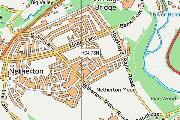 HD4 7SN map - OS VectorMap District (Ordnance Survey)