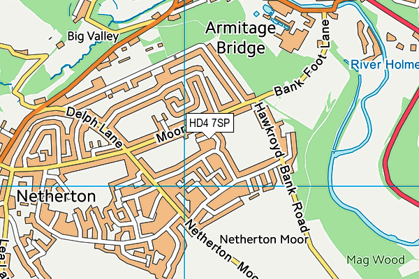 HD4 7SP map - OS VectorMap District (Ordnance Survey)