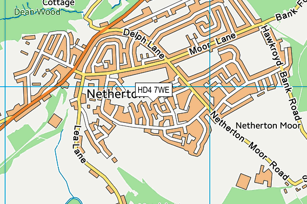 HD4 7WE map - OS VectorMap District (Ordnance Survey)