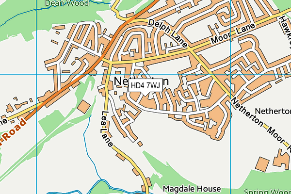 HD4 7WJ map - OS VectorMap District (Ordnance Survey)