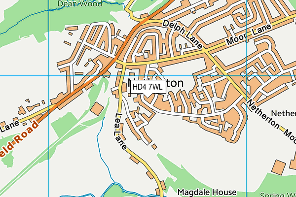 HD4 7WL map - OS VectorMap District (Ordnance Survey)