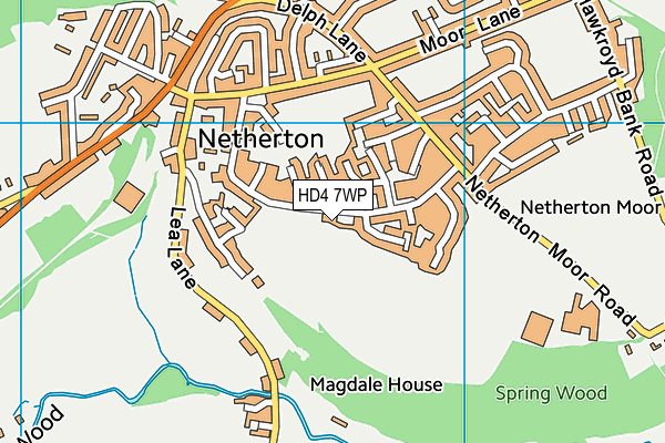 HD4 7WP map - OS VectorMap District (Ordnance Survey)