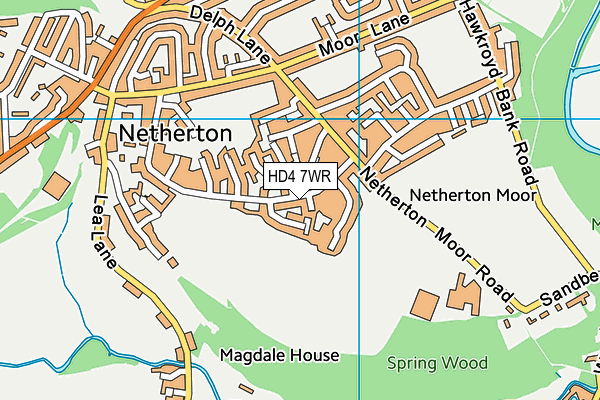 HD4 7WR map - OS VectorMap District (Ordnance Survey)