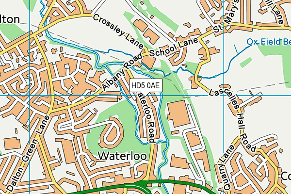 HD5 0AE map - OS VectorMap District (Ordnance Survey)