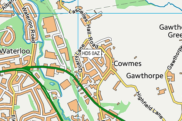 HD5 0AZ map - OS VectorMap District (Ordnance Survey)