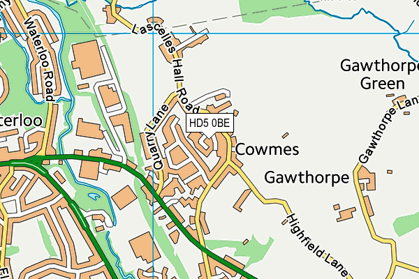 HD5 0BE map - OS VectorMap District (Ordnance Survey)