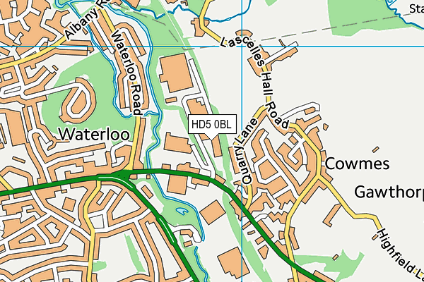 HD5 0BL map - OS VectorMap District (Ordnance Survey)