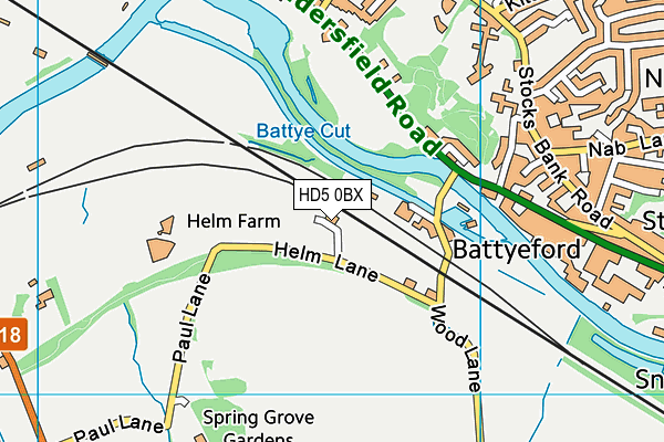 HD5 0BX map - OS VectorMap District (Ordnance Survey)