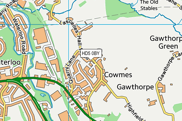 HD5 0BY map - OS VectorMap District (Ordnance Survey)