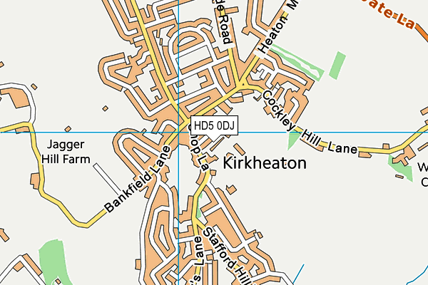 HD5 0DJ map - OS VectorMap District (Ordnance Survey)
