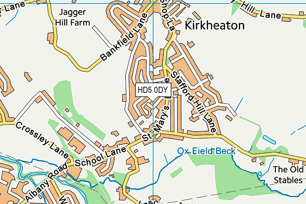 HD5 0DY map - OS VectorMap District (Ordnance Survey)