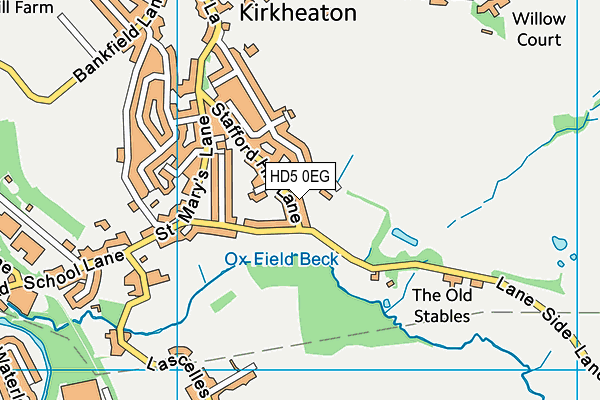 HD5 0EG map - OS VectorMap District (Ordnance Survey)