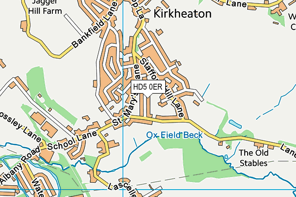 HD5 0ER map - OS VectorMap District (Ordnance Survey)