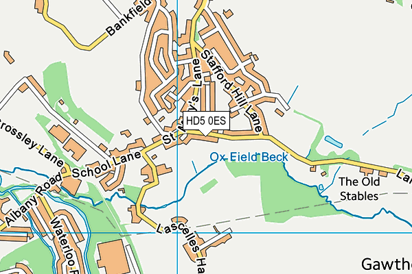 HD5 0ES map - OS VectorMap District (Ordnance Survey)